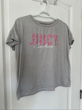 Juicy Couture Super Soft Relaxed Oversize Crop Grey Sleep Classic T Shirt Sz M